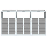 Wheelie Bin Storage for Triple Bins Grey 216x81x115 cm Steel 4006180