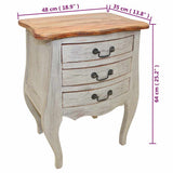 Bedside Cabinet Solid Mahogany Wood 48x35x64 cm 244504
