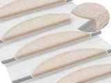 Stair Mats 10 pcs 56x17x3 cm Taupe Half Round 149747