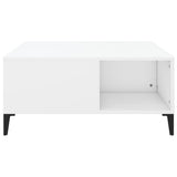 Coffee Table White 80x80x36.5 cm Engineered Wood 821100