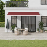 ZNTS Manual Retractable Awning Burgundy 500x300 cm 3215317