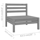 6 Piece Garden Lounge Set Grey Solid Pinewood 3082544