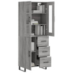 Highboard Grey Sonoma 69.5x34x180 cm Engineered Wood 3198495