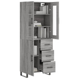 Highboard Grey Sonoma 69.5x34x180 cm Engineered Wood 3198495