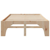 Bed Frame Brown 135 x 190 cm Solid Pine Wood 872995