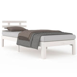 Bed Frame without Mattress White Solid Wood 100x200 cm 814745