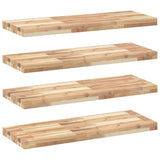 Floating Shelves 4 pcs 100x30x4 cm Untreated Solid Wood Acacia 3279458