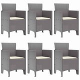 Garden Dining Set 7 pcs Light Grey Polt rattan 3378571