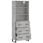 Highboard Concrete Grey 69.5x34x180 cm Engineered Wood 3189409