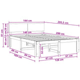 Double Bed Frame with Headboard ROSTOCK Dark Brown 140 x 200 cm 903464
