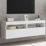 TV Wall Cabinets with LED Lights 2 pcs White 60x30x40 cm 837184