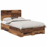 Bed Frame with Headboard Old Wood 120 x 190 cm Engineered Wood 3412817