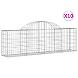 Arched Gabion Baskets 10 pcs 200x30x60/80 cm Galvanised Iron 3146076