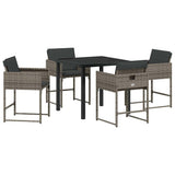 Garden Dining Set 5 pcs Grey Poly Rattan 3380721