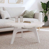 Table Top Round White 90x3 cm Solid Wood Pine 833674