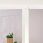 Interior Door White 83x201.5 cm Tempered Glass&Aluminium Slim 153667