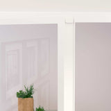 Interior Door White 83x201.5 cm Tempered Glass&Aluminium Slim 153667