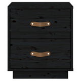 Bedside Cabinet Black 40x34x45 cm Solid Wood Pine 818333