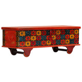 Storage Box Red 110x40x40 cm Solid Acacia Wood 247669