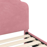 Children's Bed Frame with Headboard Pink 80 x 200 cm Velvet 42010946
