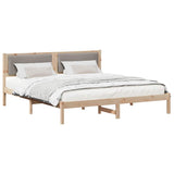 Bed Frame with Headboard Taupe 200 x 200 cm Solid Pine Wood 3394231