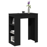 ZNTS Bar Table with Racks Black 95x47x103.5 cm Engineered Wood 854383