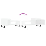 ZNTS Coffee Table High Gloss White 100x50x45 cm Engineered Wood 830838