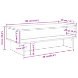 Coffee Table Smoked Oak 100 x 46 x 35 cm Engineered Wood 8000240