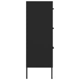 Drawer Cabinet Black Steel Medium Storage Cabinet Rectangular 336151