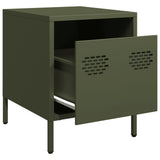 Bedside Cabinets 2 pcs Olive Green 35x39x43.5 cm Steel 851253