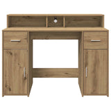 Desk with LED Lights Artisian Oak 120x55x91 cm Engineered Wood 3309419
