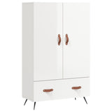 Highboard High Gloss White 69.5x31x115 cm Engineered Wood 828206