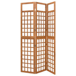 3-Panel Room Divider/Trellis Solid Fir Wood 121x180.5 cm 316478