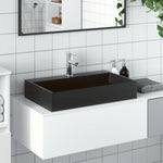 Wash Basin 60x38x11 cm Mineral Cast/Marble Cast Matt Black 155980