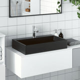Wash Basin 60x38x11 cm Mineral Cast/Marble Cast Matt Black 155980
