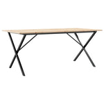 ZNTS Dining Table X-Frame 180x90x75 cm Solid Wood Pine and Steel 3282700