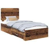 Bed Frame with Headboard Old Wood 100 x 200 cm Engineered Wood 3412826