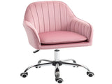 Velvet-Feel Tub Office Chair, with Seat Cushion - Dark Pink T3398P425007