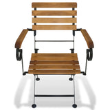 Folding Chair Set of 2 Brown and Black 43735