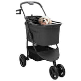 Folding Pet Stroller Black 78 x 54 x 101 cm Polyester 42012440