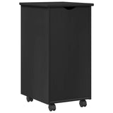 Desk Cabinet Set 2 pcs Black Solid Pine Wood 3438783