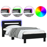 Bed Frame without Mattress with LED Lights Black 100x200 cm 838709