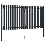 Double Door Fence Gate Steel 300x175 cm Anthracite 146354