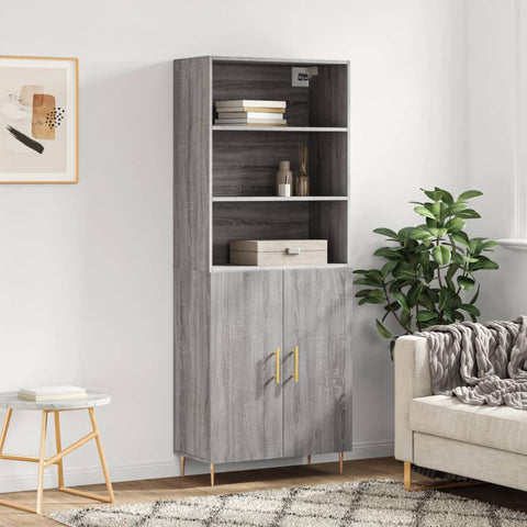 Highboard Grey Sonoma 69.5x34x180 cm Engineered Wood 3189243
