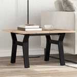 ZNTS Coffee Table Y-Frame 60x60x40 cm Solid Wood Pine and Steel 3282704