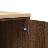 Garage Storage Cabinet Brown Oak 30x51x85 cm Solid Wood Pine 860559