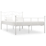 ZNTS 284519 Bed Frame without Mattress White Metal 140x200 cm