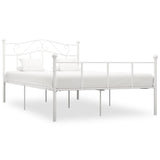 ZNTS 284519 Bed Frame without Mattress White Metal 140x200 cm