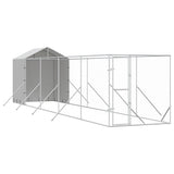 Outdoor Dog Kennel with Roof Silver 2x10x2.5 m Galvanised Steel 3190476