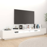 TV Cabinet with LED Lights White 260x35x40 cm 3081915